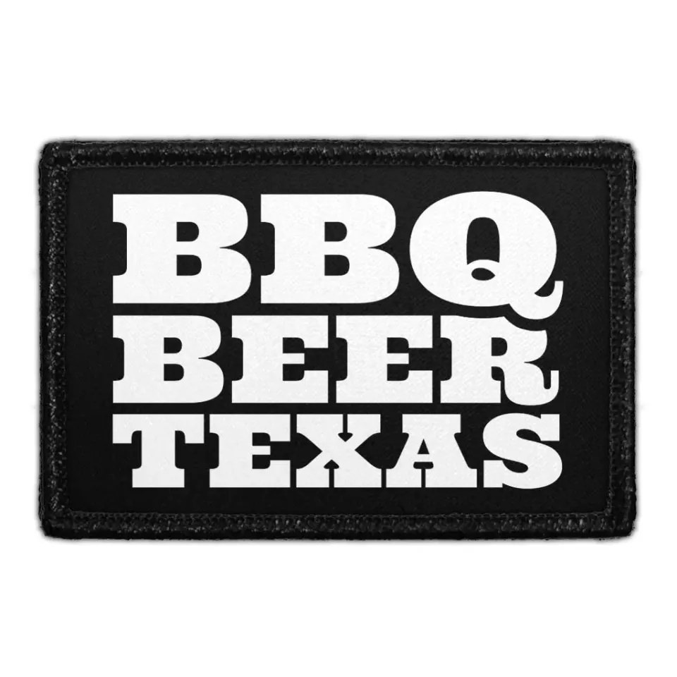 Pull Patch BBQ Beer Texas patch med velcro 7,6x5 cm