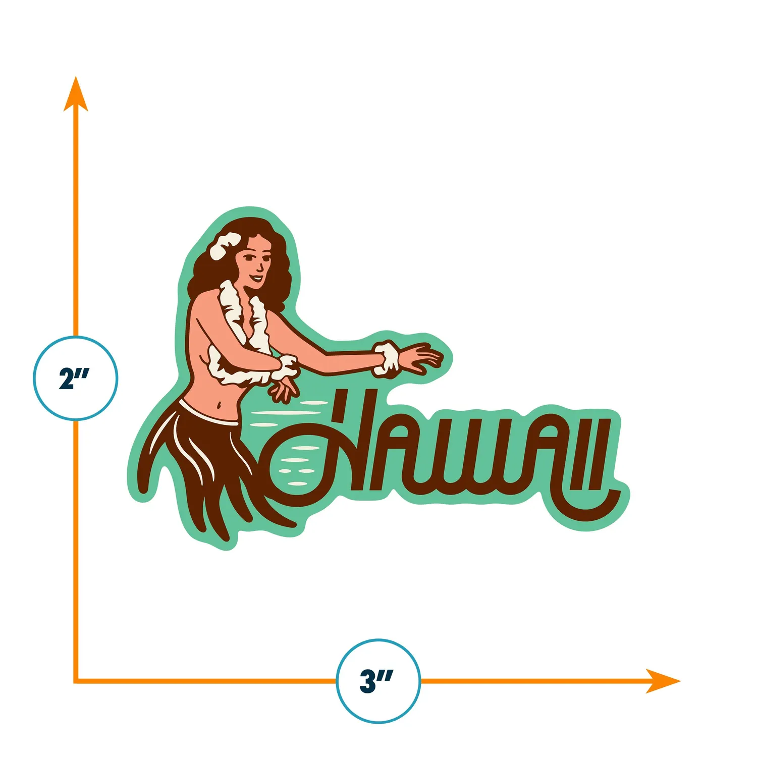 Vagabond Heart Hawaii Hula Girl klistermærke mat