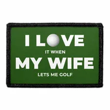 Pull Patch Wife Lets Me Golf patch 1 stk humor