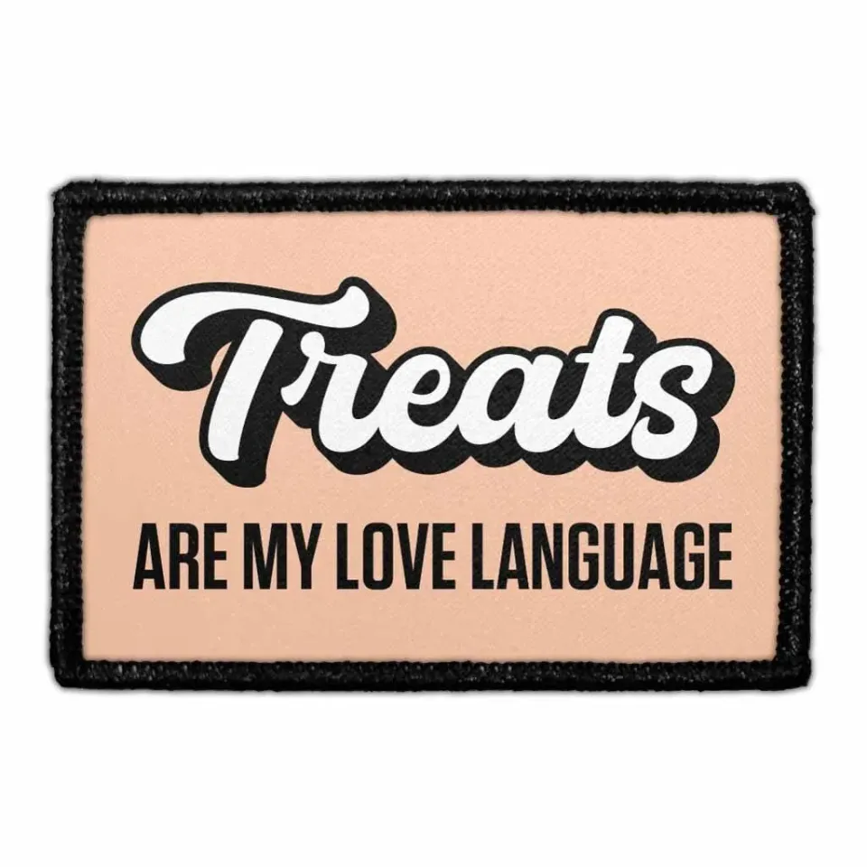 Pull Patch Treats Are My Love Language patch med velcro hund