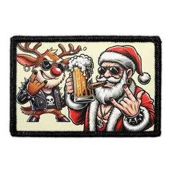 Pull Patch Rockstar Santa patch 7,6x5 cm velcro julemotiv