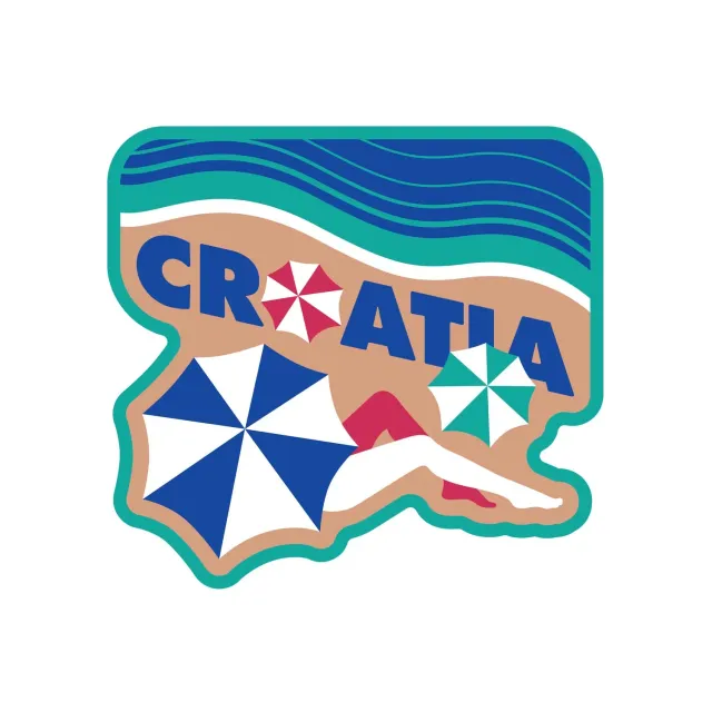 Vagabond Heart Kroatien sticker vinyl klistermærke 68 mm vejrbestandig