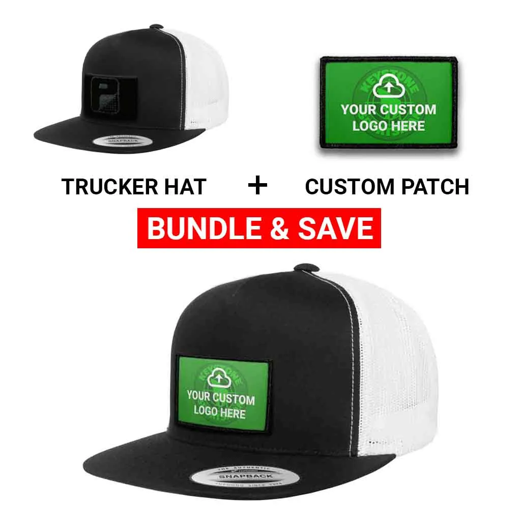Pull Patch Custom Logo truckerkasket bundle sort hvid