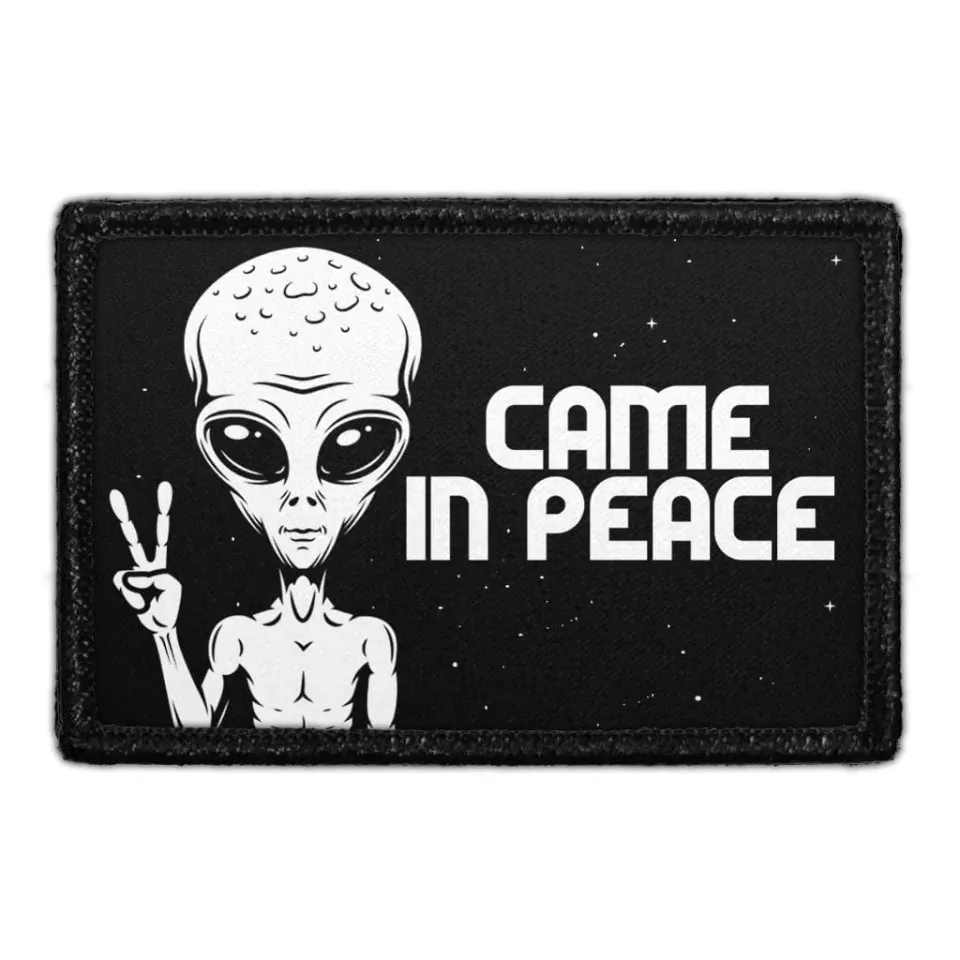 Pull Patch Came In Peace velcromærke – alien