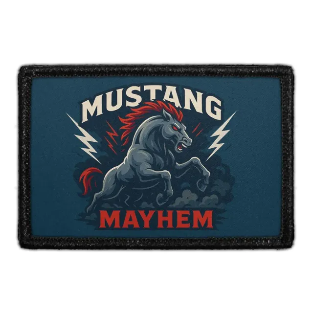 Pull Patch Mustang Mayhem patch med velcro 3x2 tommer