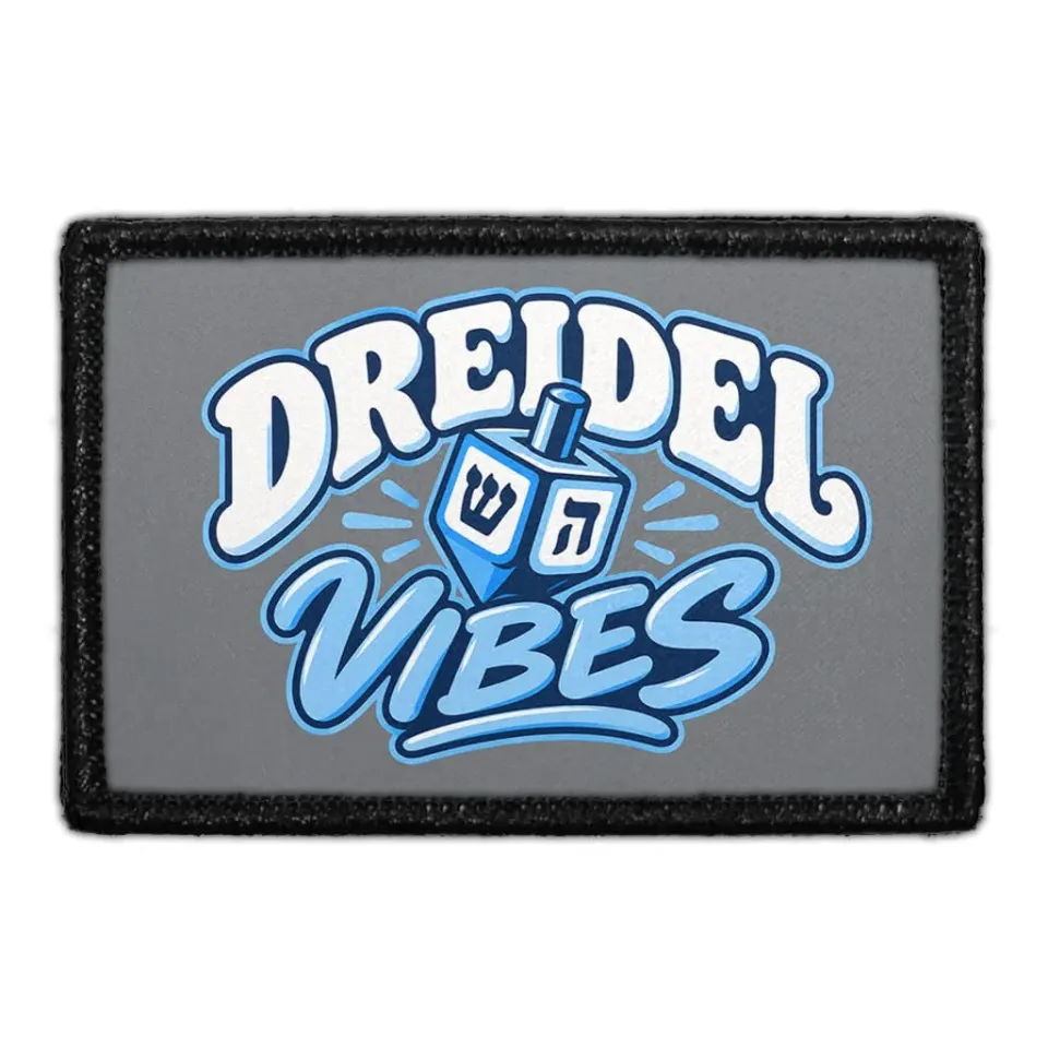 Pull Patch Dreidel Vibes patch 3x2 hanukkah