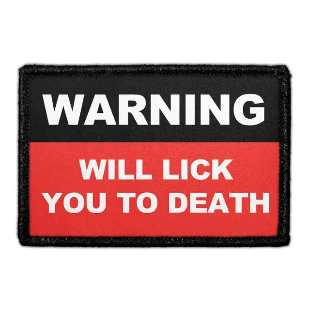 Pull Patch Warning Will Lick patch med velcro – advarsel sjov