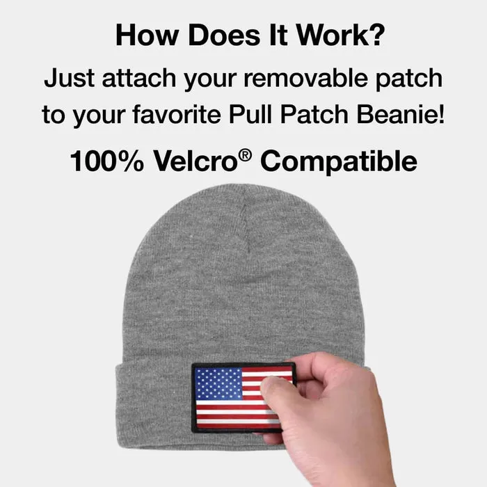 Pull Patch Premium Beanie Flexfit hue grå velcro