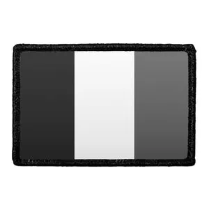 Pull Patch France Flag patch sort hvid velcro