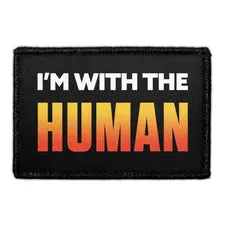 Pull Patch I’m With Human patch med velcro 7,6 cm