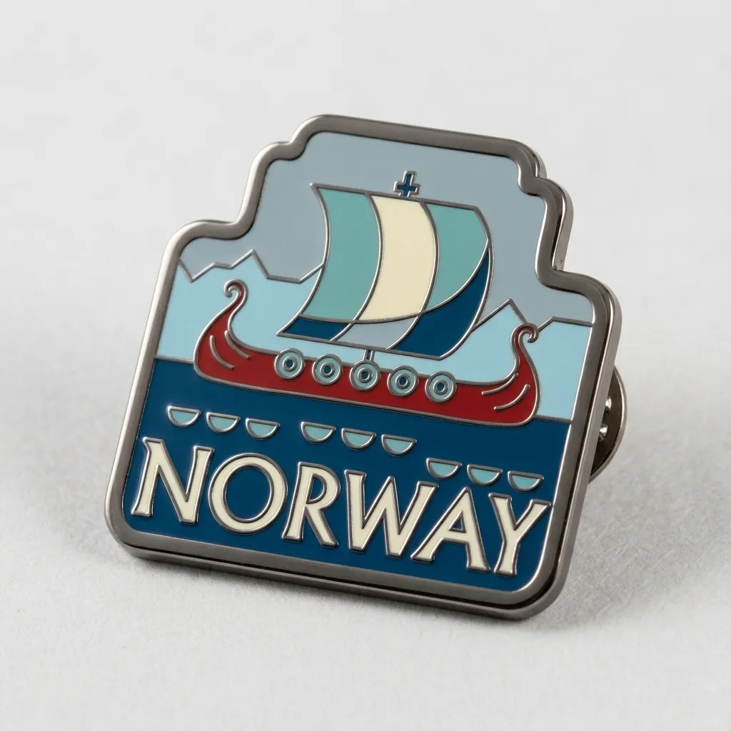 Vagabond Heart Norway emalje pin fjord
