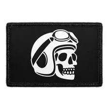 Pull Patch Skull Helmet patch med velcro motorhjelm
