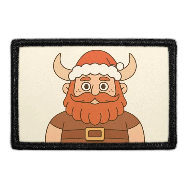 Pull Patch Viking With Santa Hat patch 3x2 viking