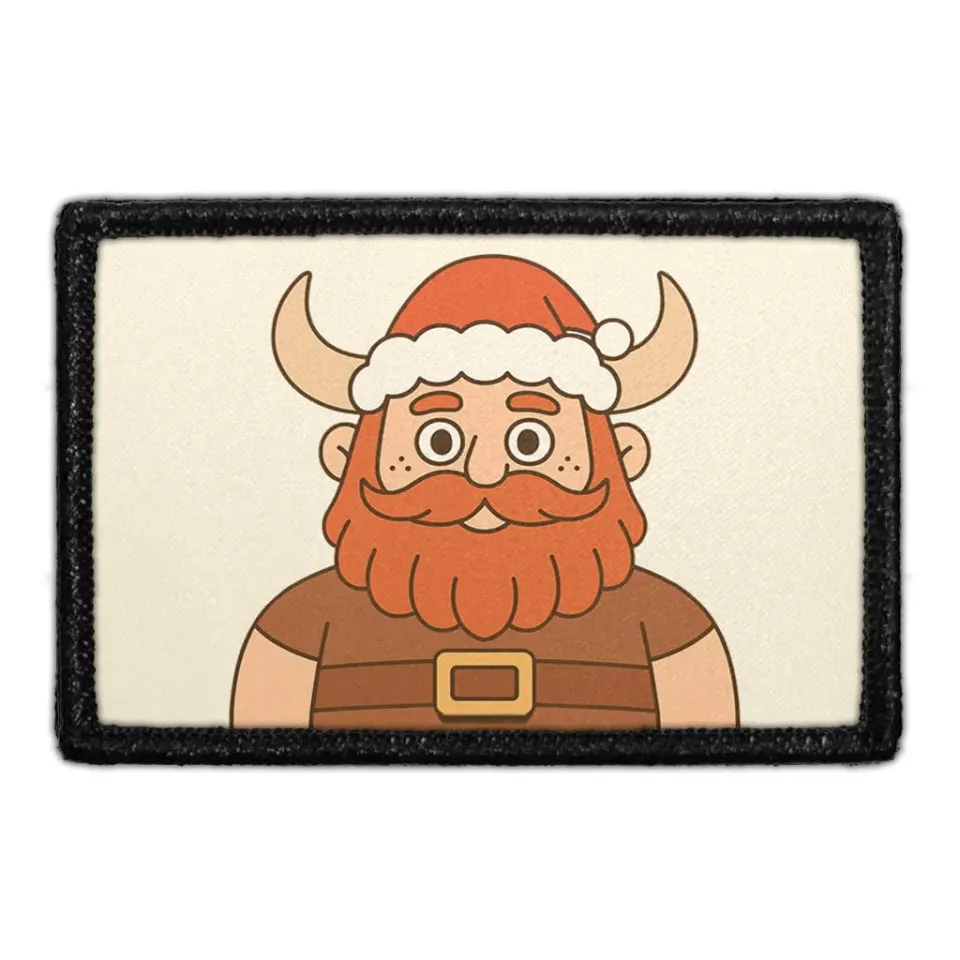 Pull Patch Viking With Santa Hat patch 3x2 viking