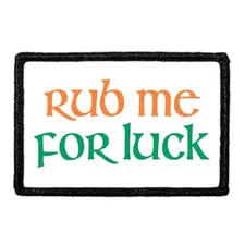 Pull Patch Rub Me For Luck Orange patch velcro