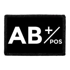Pull Patch AB+ Positive blodtype patch med velcro