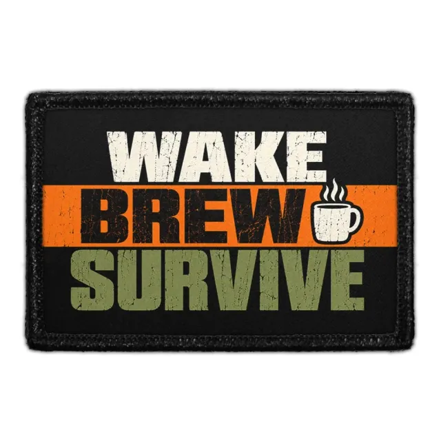 Pull Patch Wake Brew Survive patch med velcro 3x2 kaffe