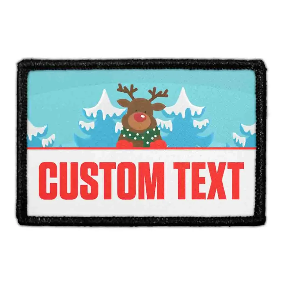 Pull Patch Christmas Custom patch snowy reindeer med velcro