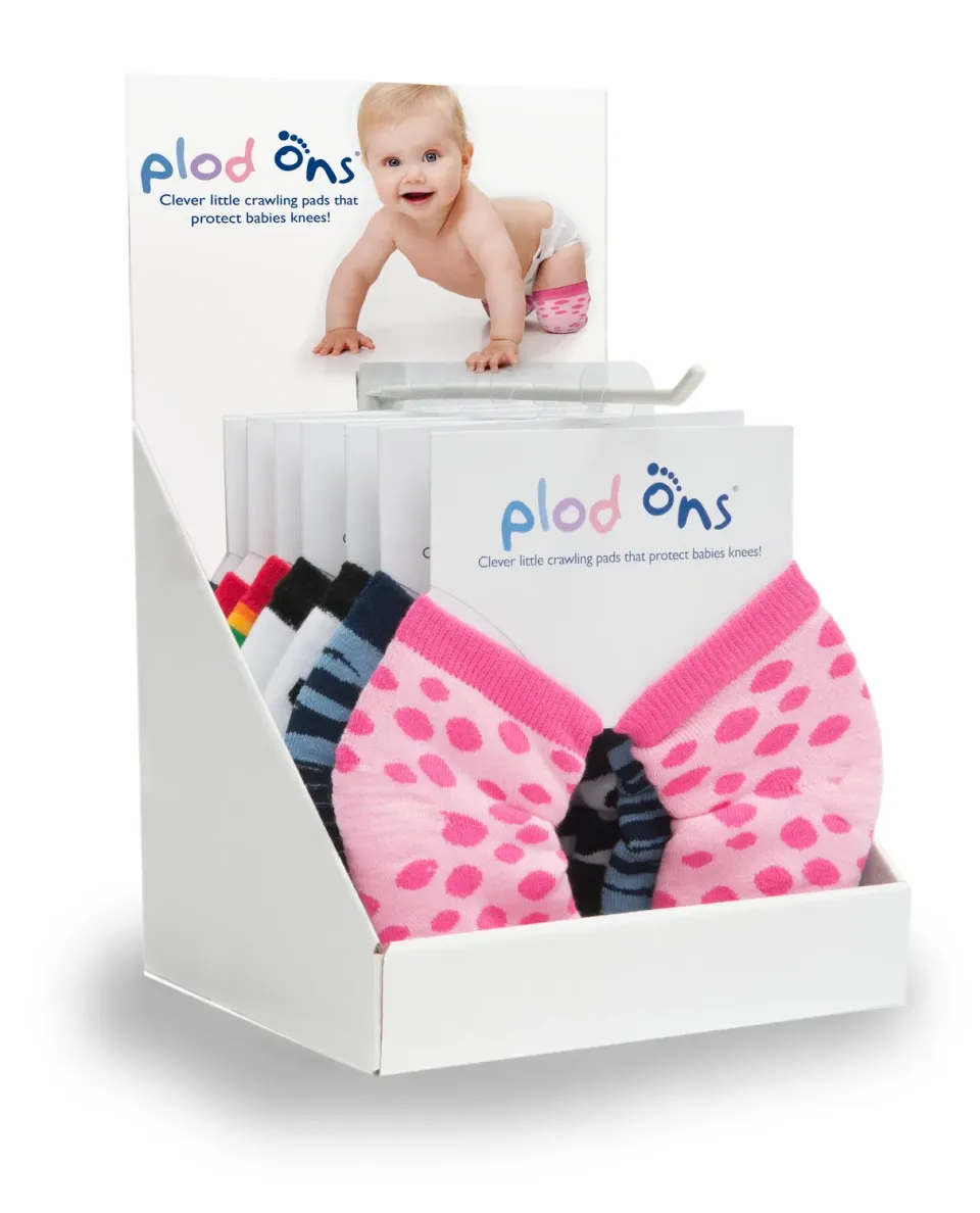 Sock Ons Plod Ons displayboks til butik pap