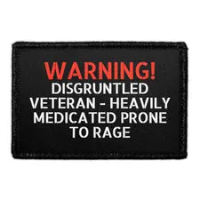 Pull Patch Warning Disgruntled Veteran patch med velcro