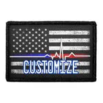 Pull Patch US Flag Lifeline Distressed patch personlig sort-hvid