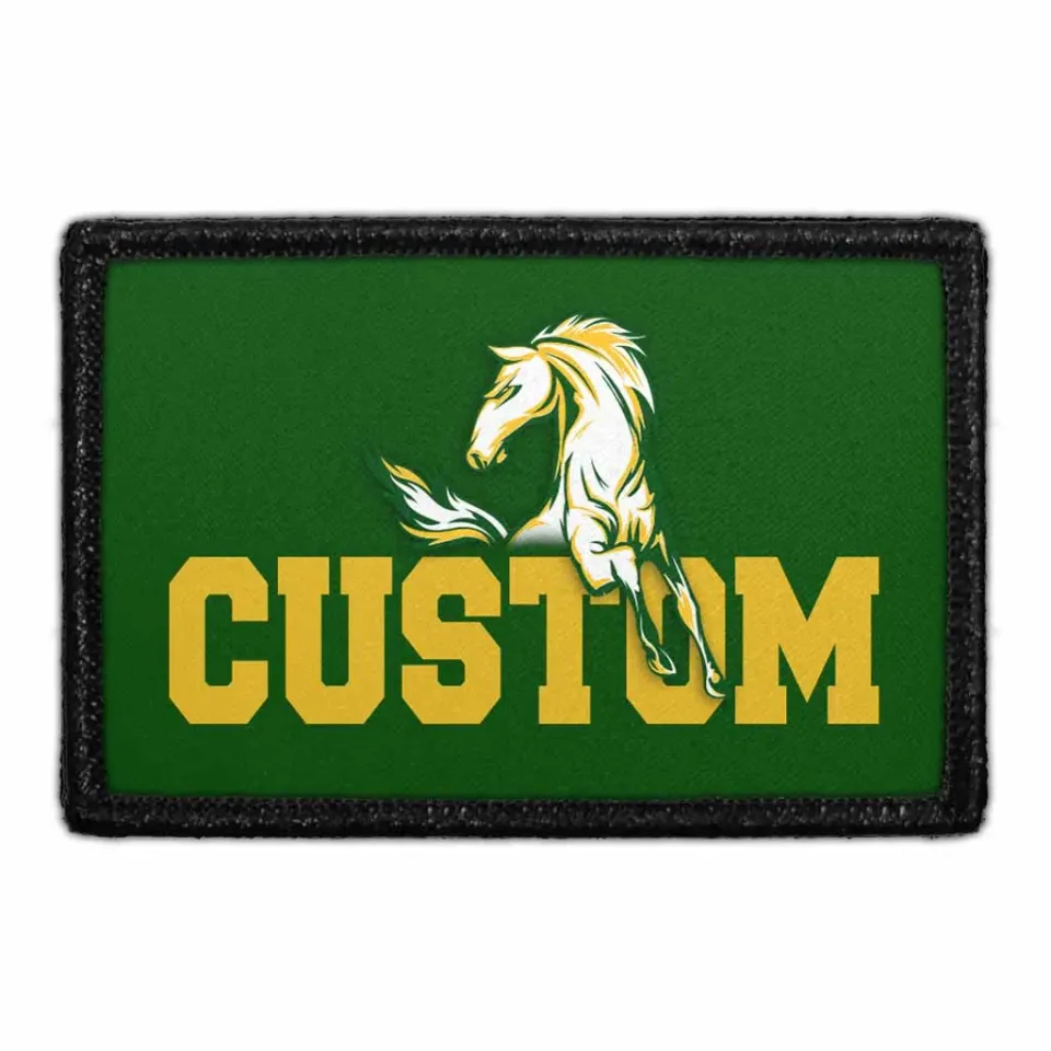 Pull Patch Custom Text Horse patch gul tekst 1 stk