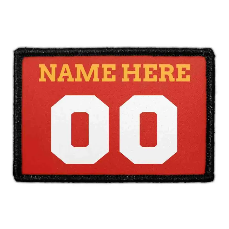 Pull Patch Customizable Jersey Red Gold White patch 76mm