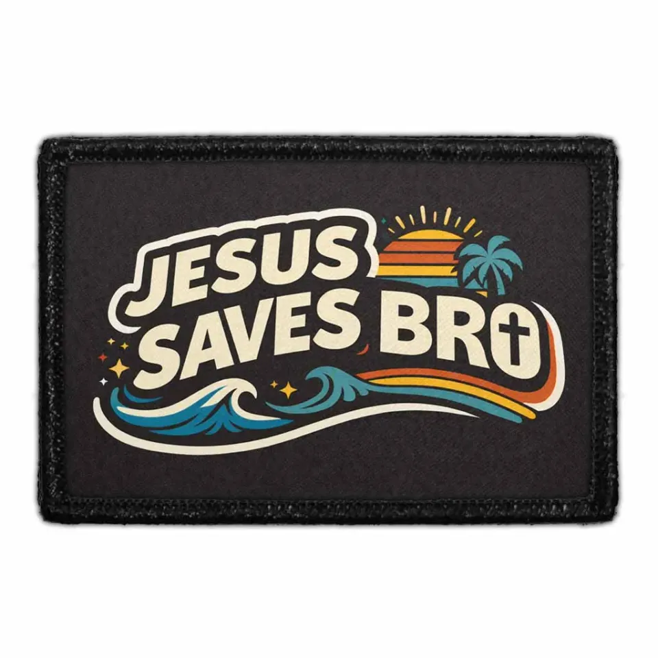 Pull Patch Jesus Saves Bro patch med velcro – tro