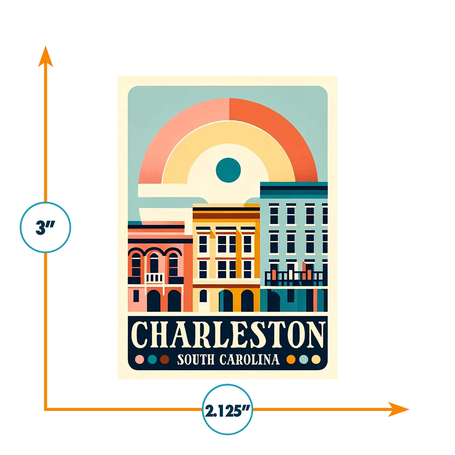 Vagabond Heart Charleston klistermærke 76x54 mm vinyl