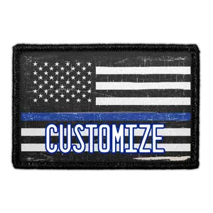 Pull Patch US Flag Thin Blue Line patch distressed