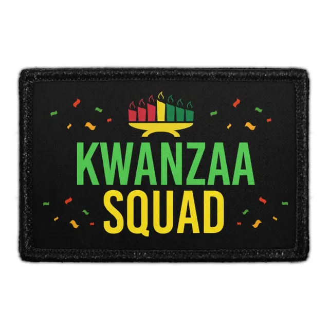 Pull Patch Kwanzaa Squad patch med velcro sort kant