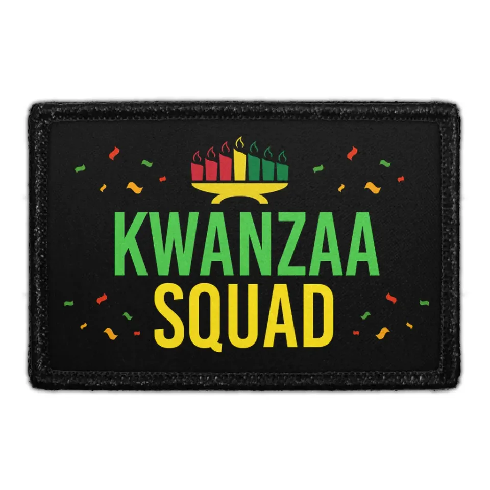 Pull Patch Kwanzaa Squad patch med velcro sort kant