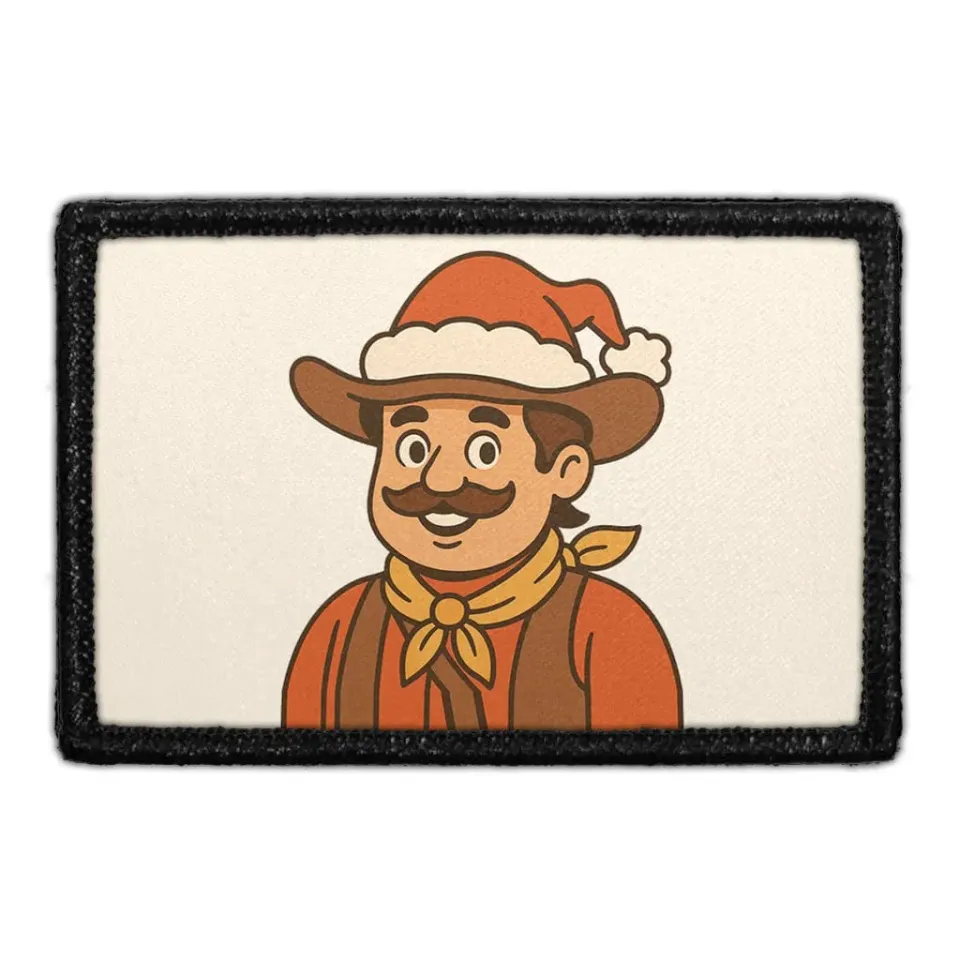 Pull Patch Cowboy With A Santa Hat patch 7,6x5 cm jul