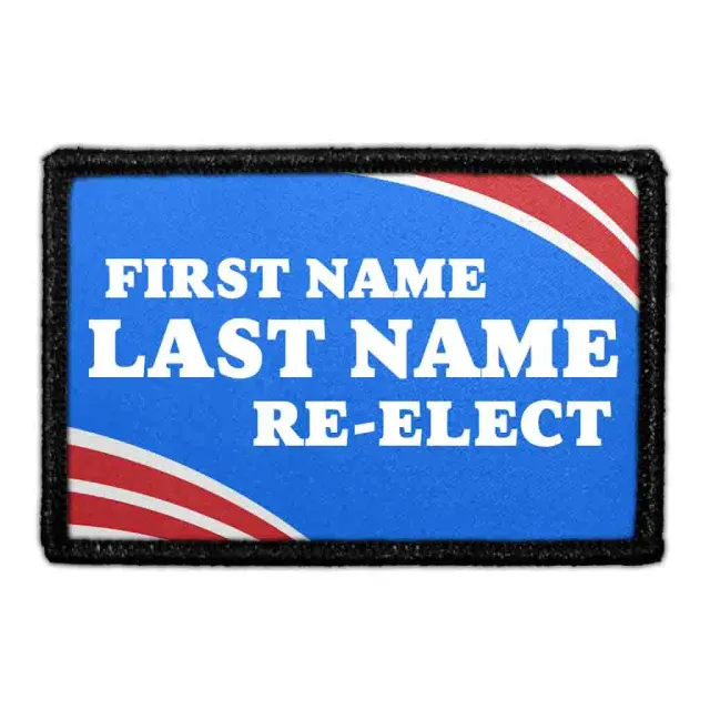 Pull Patch Election patch røde striber 7,6x5 cm med velcro