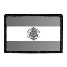 Pull Patch Argentina Flag patch sort-hvid velcro