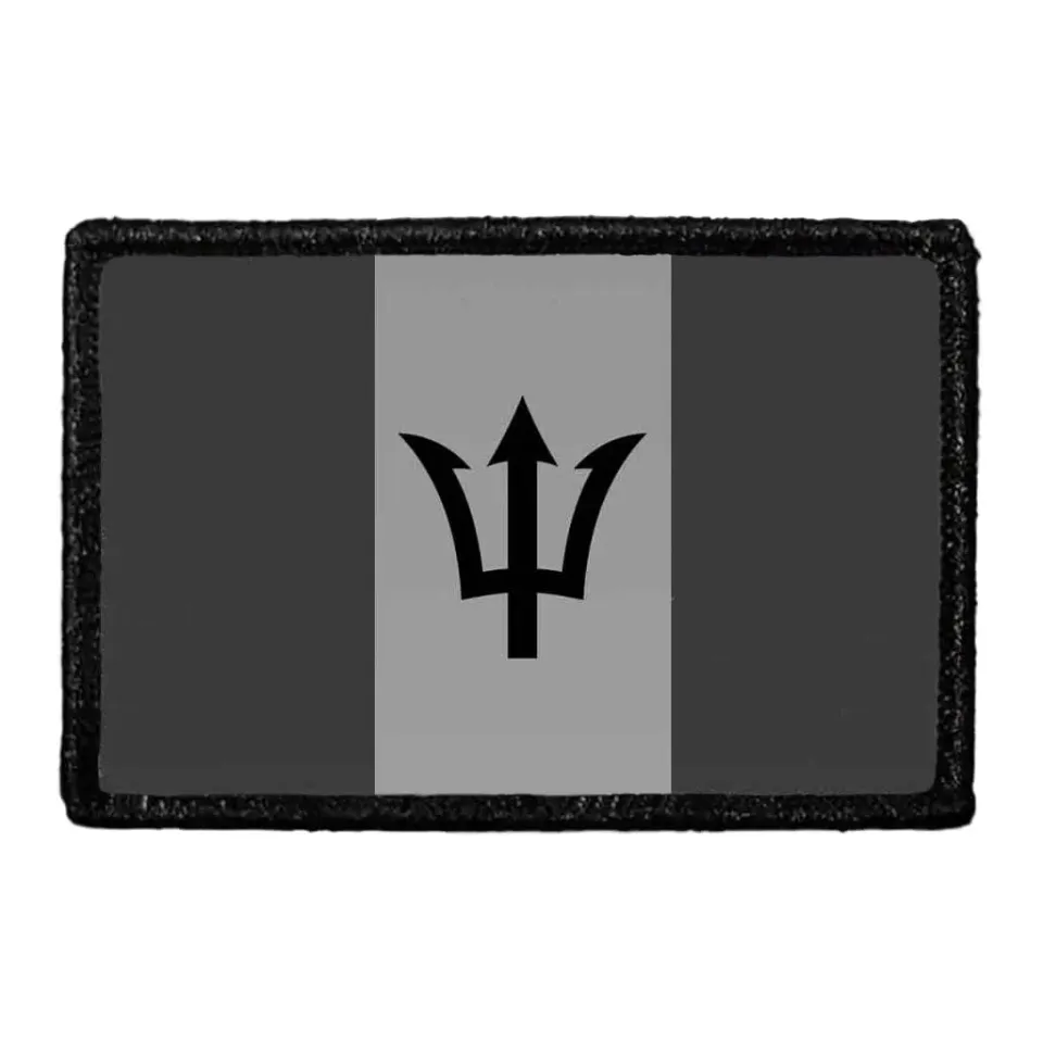 Pull Patch Barbados Flag velcromærke sort-hvid