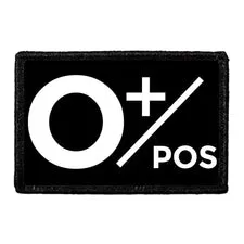 Pull Patch O+ Positive Blood Type patch velcro 1 stk