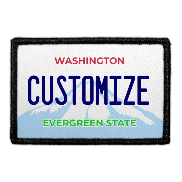 Pull Patch Washington nummerplade patch 76 mm egen tekst