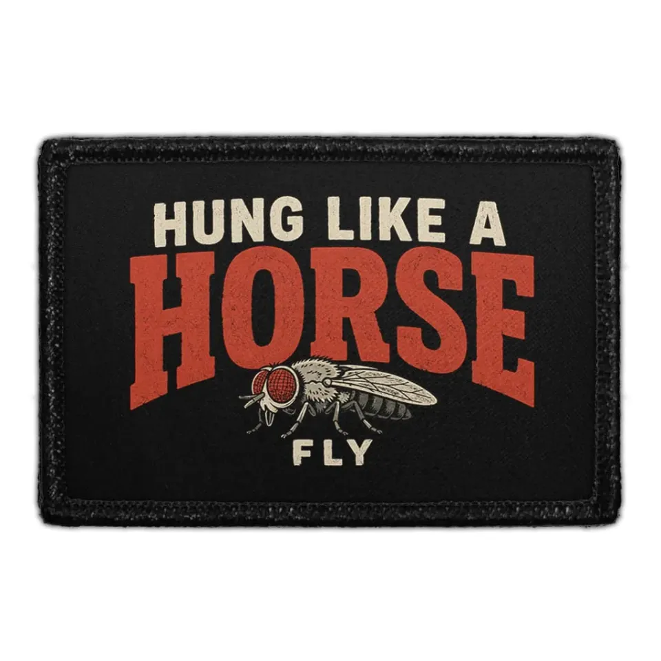 Pull Patch Hung Like A Horse Fly patch 3x2 sjov