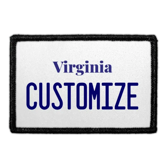 Pull Patch Virginia License Plate patch med egen tekst