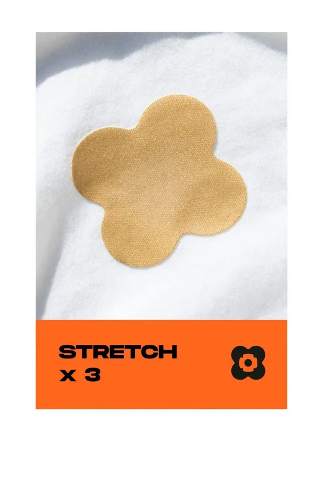 FabPatch Stretch Khaki Flowers lapper 3-pak blomst