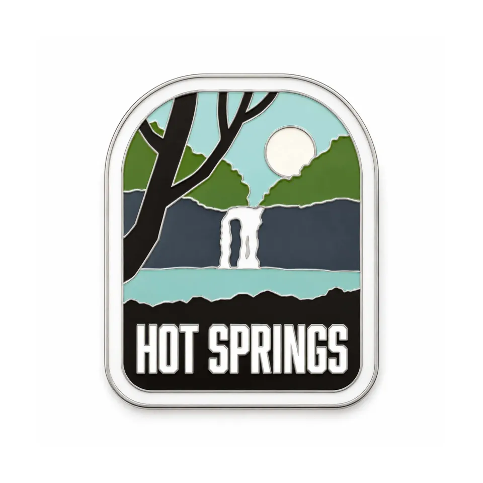Vagabond Heart Hot Springs emalje pin 32 mm