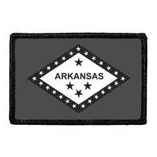 Pull Patch Arkansas State Flag patch sort hvid velcro