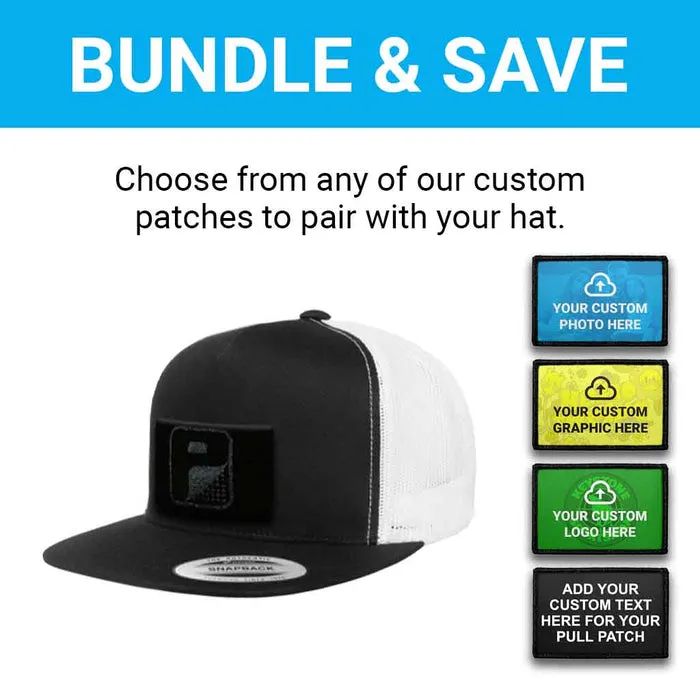 Pull Patch Custom Logo + Flat Bill Trucker kasket sæt