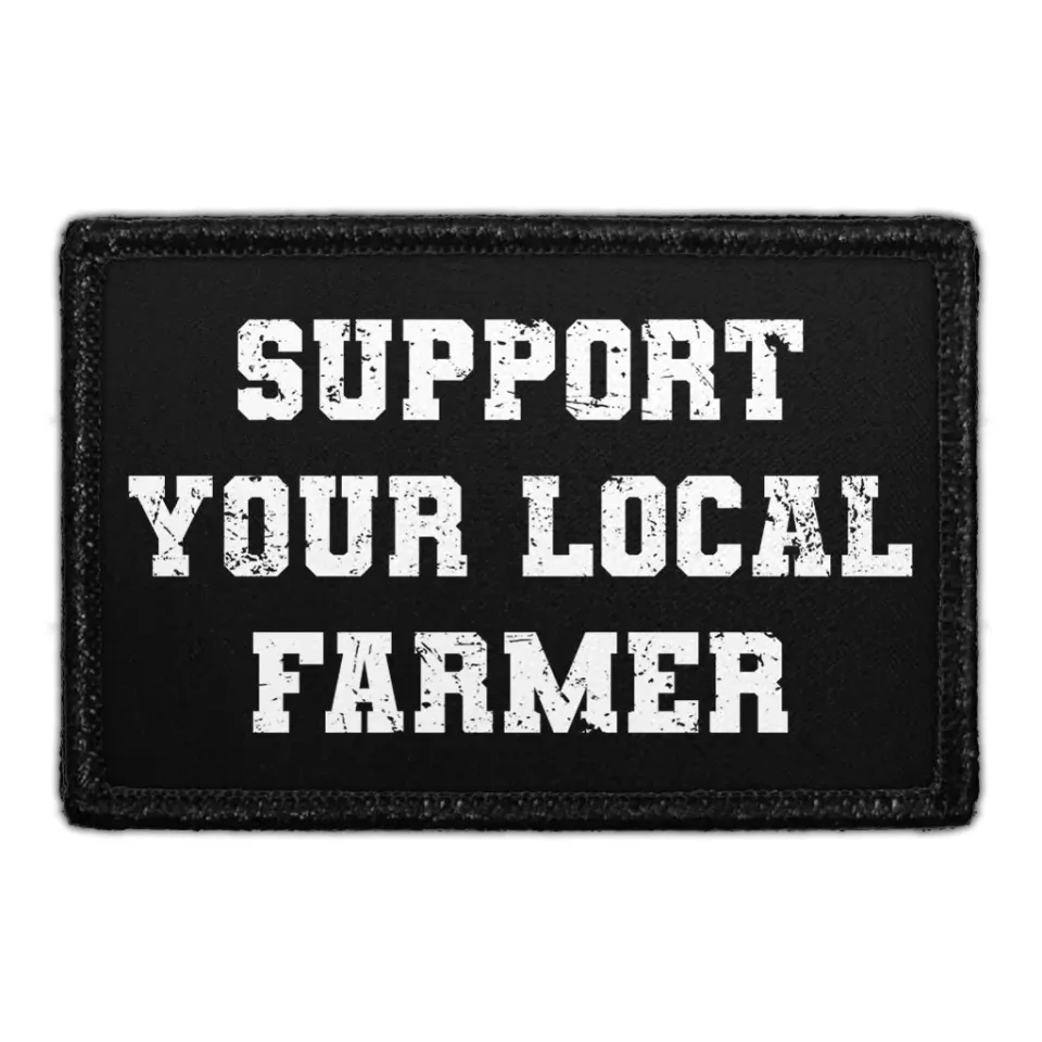 Pull Patch Support Your Local Farmer patch tekst