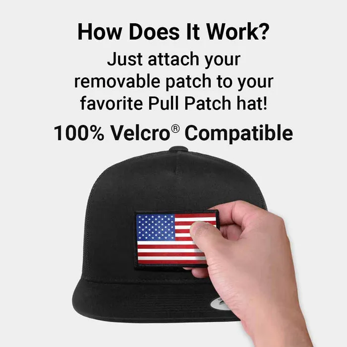 Pull Patch Trucker Flat Bill snapback kasket sort mesh
