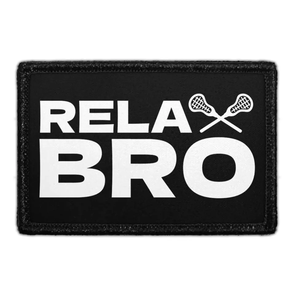 Pull Patch Relax Bro Lacrosse patch 3x2 velcro lacrosse