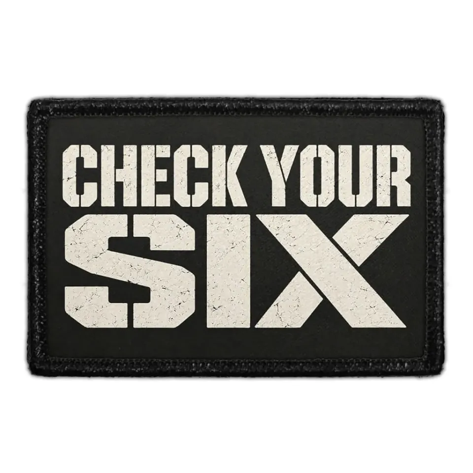 Pull Patch Check Your Six mærke 76x51 mm taktisk
