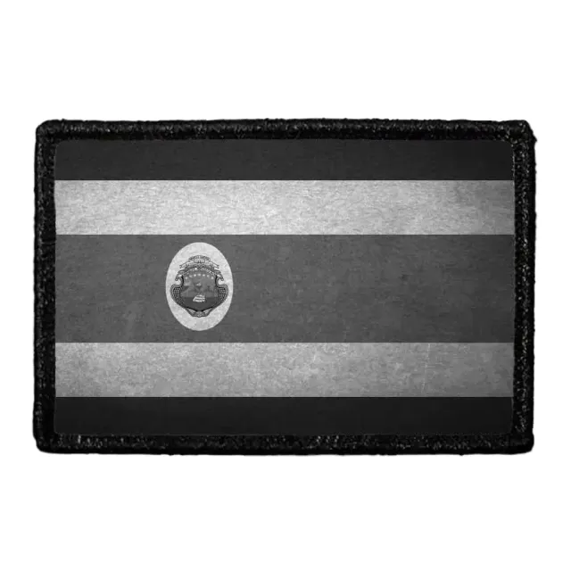 Pull Patch Costa Rica Flag patch sort-hvid distressed