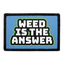 Pull Patch WEED IS THE ANSWER patch med velcro 1 stk